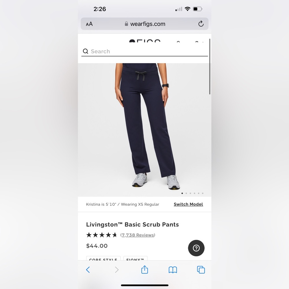 Livingston scrub pant xxs dark blue